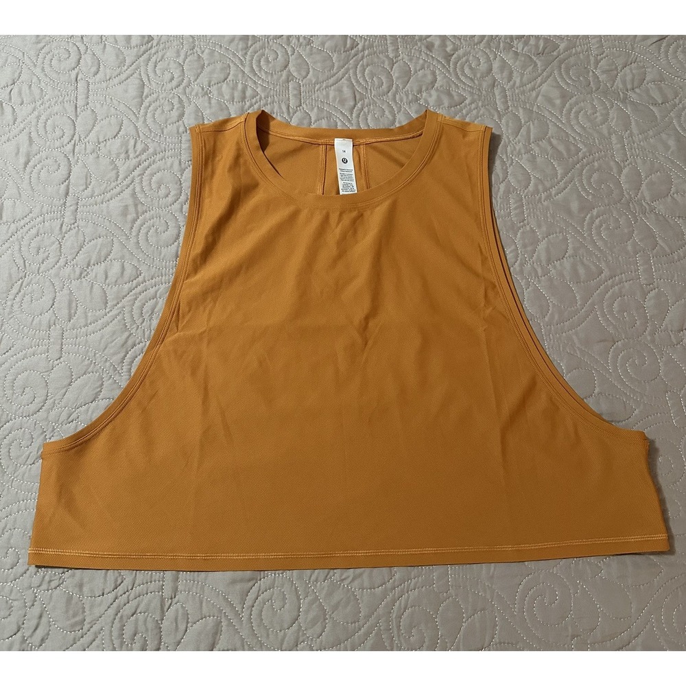 Lululemon Women's Muscle Love Crop Tank Top Orange Size 14 NWOT